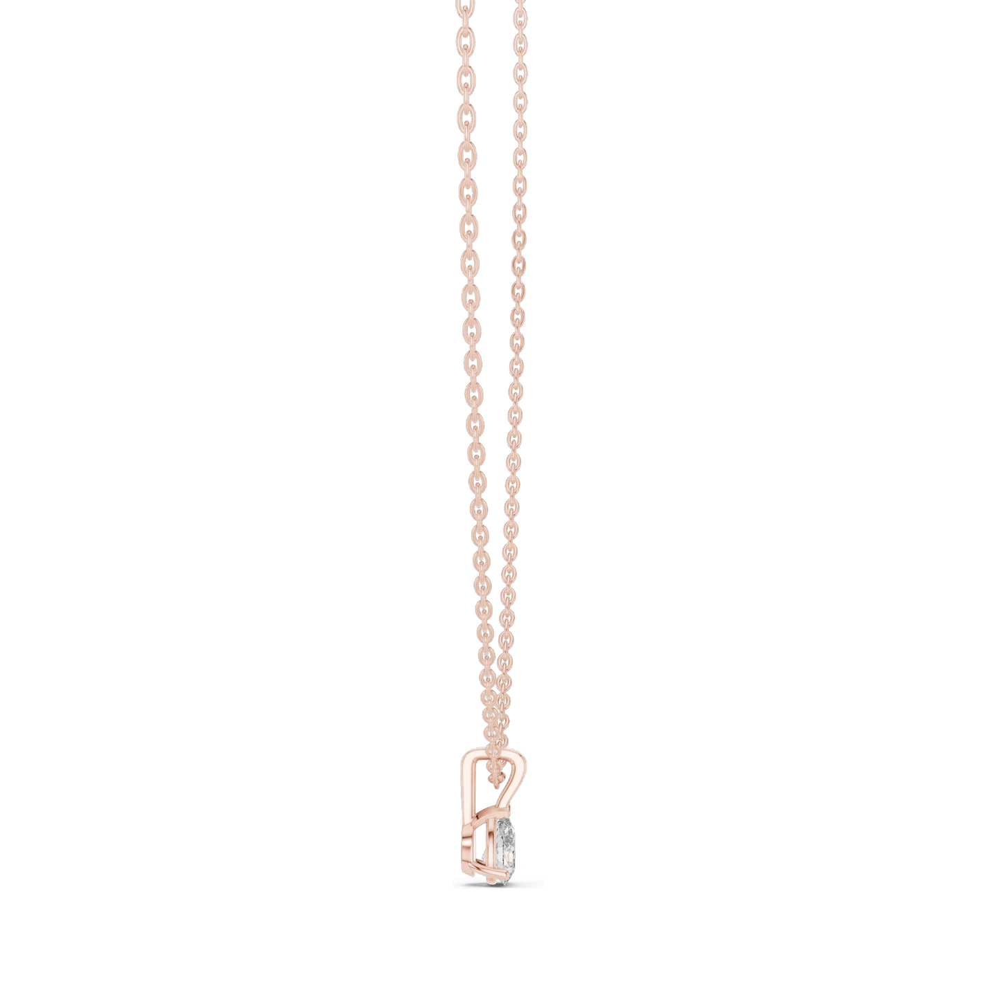 0.5 CT Pear Cut Lab Diamond Pendant Necklace | VVS-VS EF CVD Diamond | 18KT & 14KT Rose, Yellow, White Gold