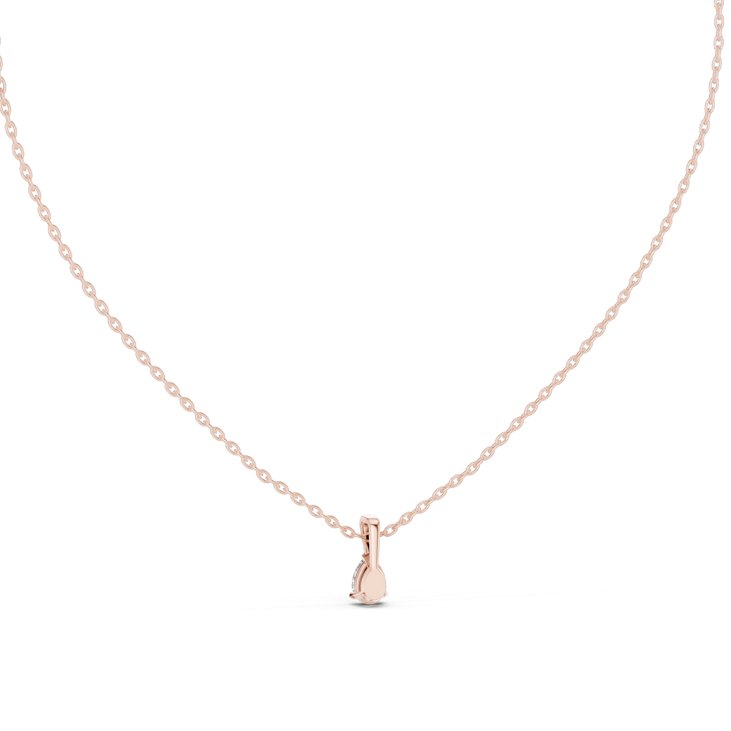 0.5 CT Pear Cut Lab Diamond Pendant Necklace | VVS-VS EF CVD Diamond | 18KT & 14KT Rose, Yellow, White Gold