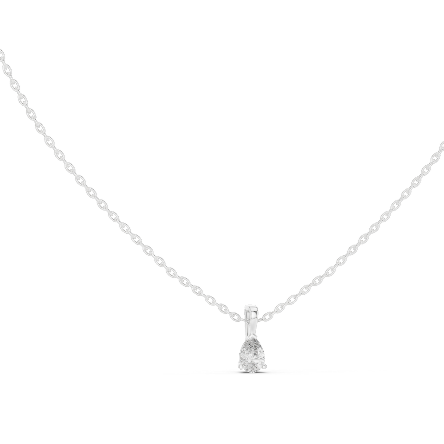 0.5 CT Pear Cut Lab Diamond Pendant Necklace | VVS-VS EF CVD Diamond | 18KT & 14KT Rose, Yellow, White Gold