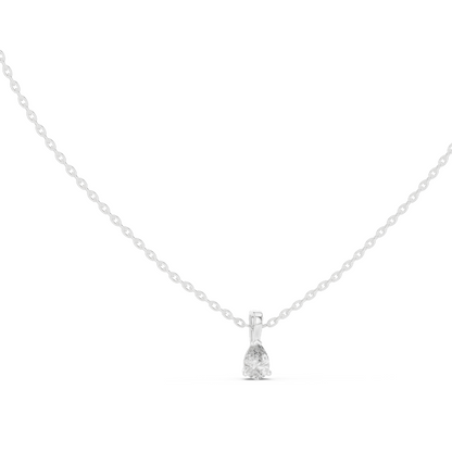 0.5 CT Pear Cut Lab Diamond Pendant Necklace | VVS-VS EF CVD Diamond | 18KT & 14KT Rose, Yellow, White Gold
