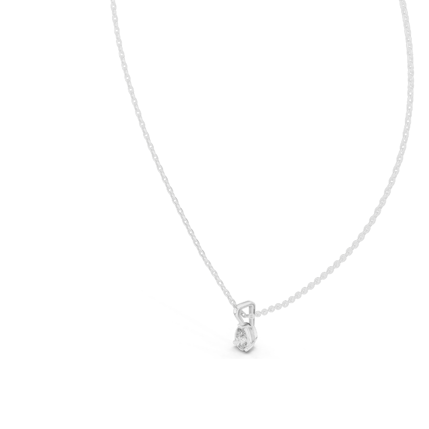 0.5 CT Pear Cut Lab Diamond Pendant Necklace | VVS-VS EF CVD Diamond | 18KT & 14KT Rose, Yellow, White Gold