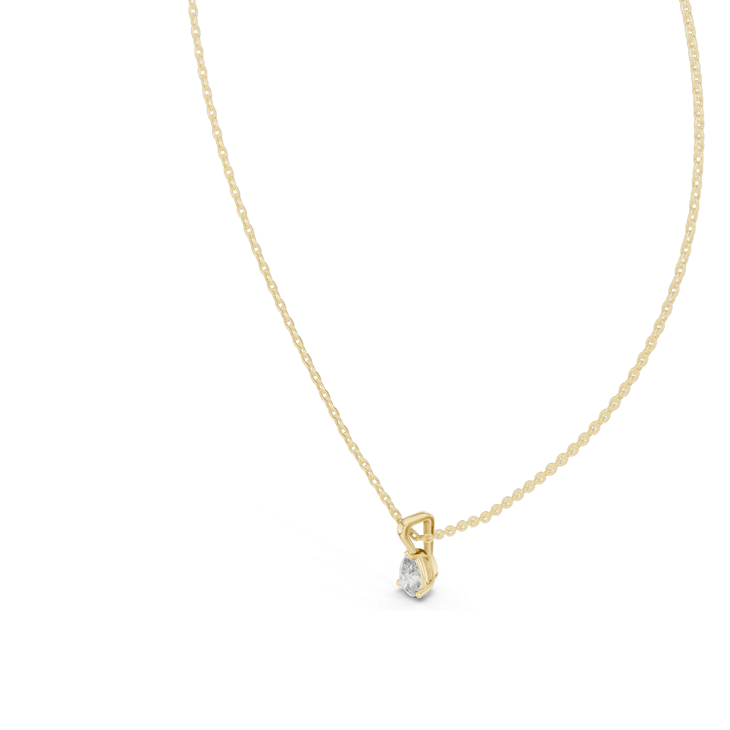 0.5 CT Pear Cut Lab Diamond Pendant Necklace | VVS-VS EF CVD Diamond | 18KT & 14KT Rose, Yellow, White Gold