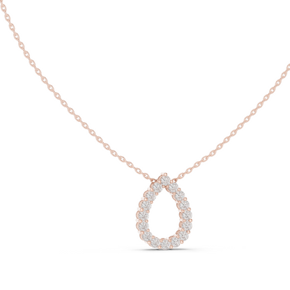 1.04 CT Lab VVS-VS EF CVD Diamond Teardrop Pendant Necklace | Pear Cluster Design | 18KT & 14KT Gold | Yellow, Rose, White Gold | Fine Jewelry for Women