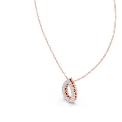 1.04 CT Lab VVS-VS EF CVD Diamond Teardrop Pendant Necklace | Pear Cluster Design | 18KT & 14KT Gold | Yellow, Rose, White Gold | Fine Jewelry for Women