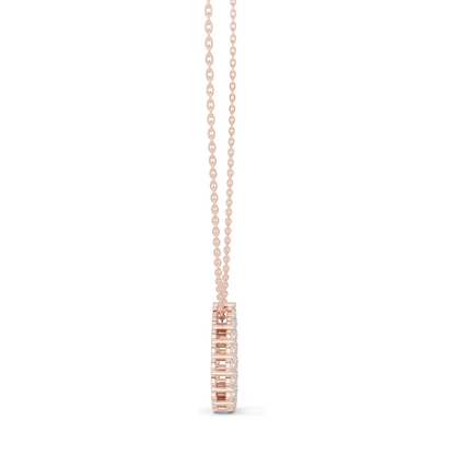 1.04 CT Lab VVS-VS EF CVD Diamond Teardrop Pendant Necklace | Pear Cluster Design | 18KT & 14KT Gold | Yellow, Rose, White Gold | Fine Jewelry for Women