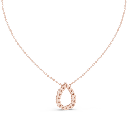 1.04 CT Lab VVS-VS EF CVD Diamond Teardrop Pendant Necklace | Pear Cluster Design | 18KT & 14KT Gold | Yellow, Rose, White Gold | Fine Jewelry for Women