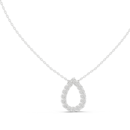1.04 CT Lab VVS-VS EF CVD Diamond Teardrop Pendant Necklace | Pear Cluster Design | 18KT & 14KT Gold | Yellow, Rose, White Gold | Fine Jewelry for Women