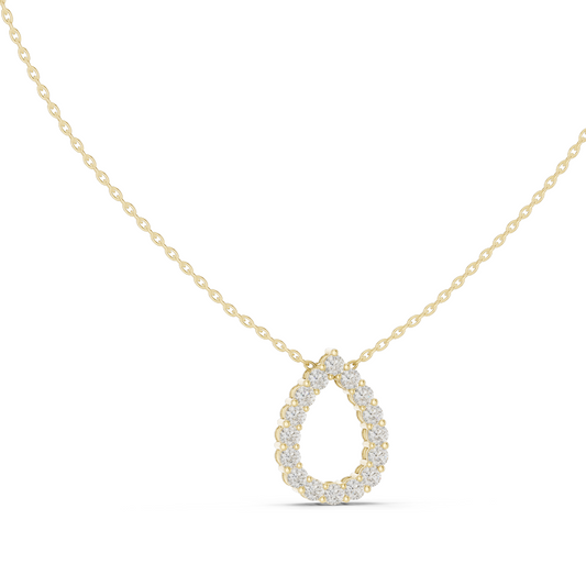 1.04 CT Lab VVS-VS EF CVD Diamond Teardrop Pendant Necklace | Pear Cluster Design | 18KT & 14KT Gold | Yellow, Rose, White Gold | Fine Jewelry for Women
