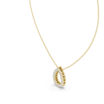 1.04 CT Lab VVS-VS EF CVD Diamond Teardrop Pendant Necklace | Pear Cluster Design | 18KT & 14KT Gold | Yellow, Rose, White Gold | Fine Jewelry for Women
