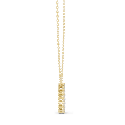 1.04 CT Lab VVS-VS EF CVD Diamond Teardrop Pendant Necklace | Pear Cluster Design | 18KT & 14KT Gold | Yellow, Rose, White Gold | Fine Jewelry for Women