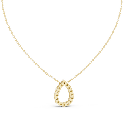 1.04 CT Lab VVS-VS EF CVD Diamond Teardrop Pendant Necklace | Pear Cluster Design | 18KT & 14KT Gold | Yellow, Rose, White Gold | Fine Jewelry for Women