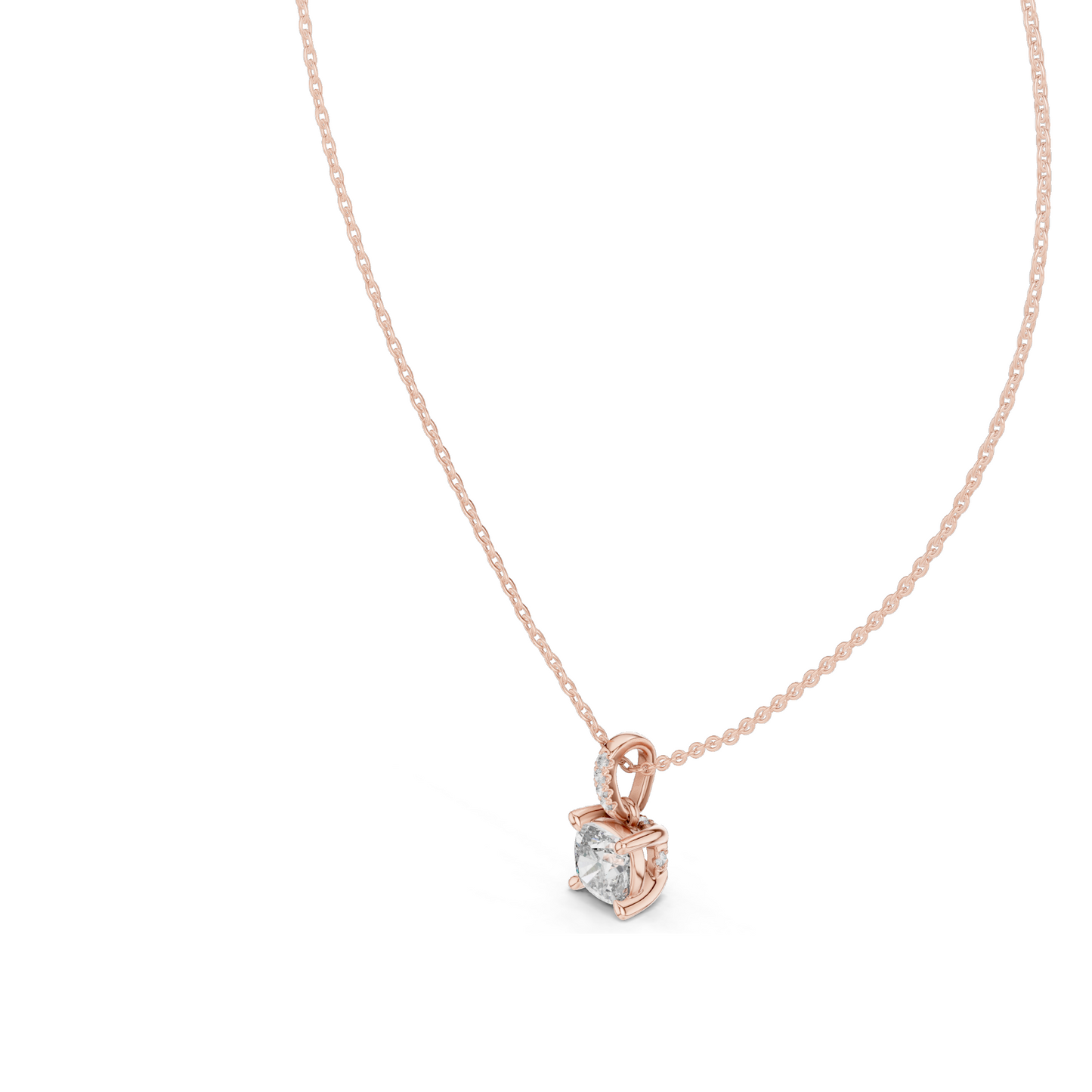 1.576 CT Lab-Created VVS-VS EF Diamond Pendant Necklace | Available in 18KT, 14KT Rose, Yellow, White Gold