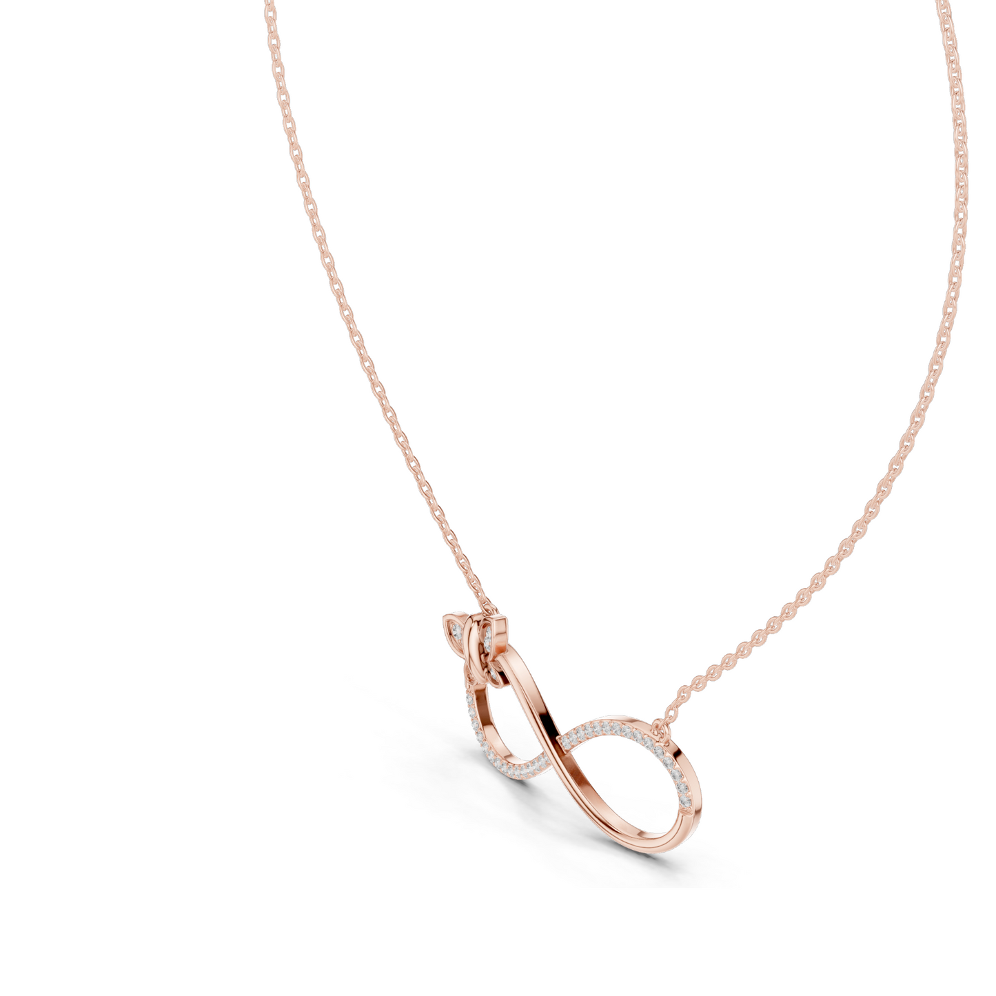 0.252 CT Lab-Created VVS-VS EF CVD Diamond Necklace | Infinity Butterfly Design | 18KT, 14KT, Rose, Yellow, White Gold