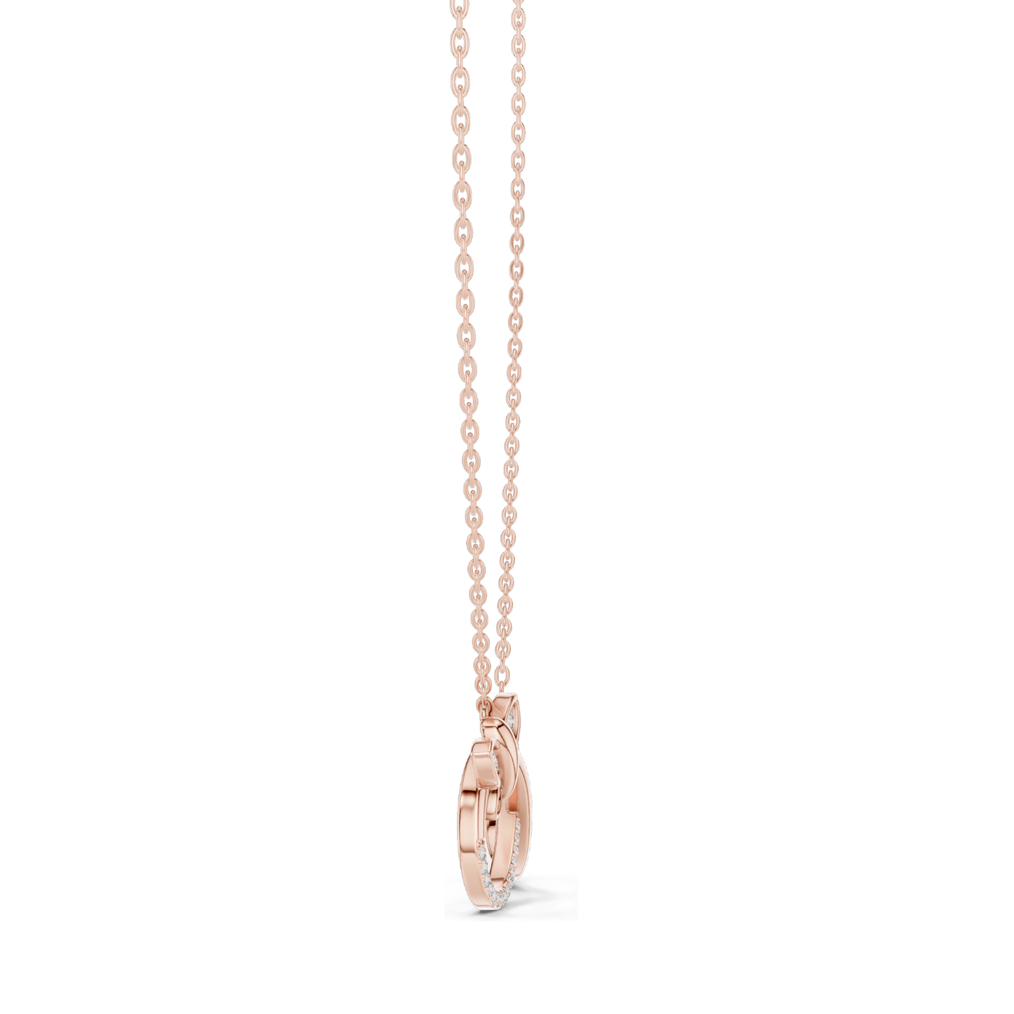 0.252 CT Lab-Created VVS-VS EF CVD Diamond Necklace | Infinity Butterfly Design | 18KT, 14KT, Rose, Yellow, White Gold