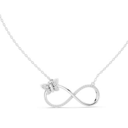 0.252 CT Lab-Created VVS-VS EF CVD Diamond Necklace | Infinity Butterfly Design | 18KT, 14KT, Rose, Yellow, White Gold