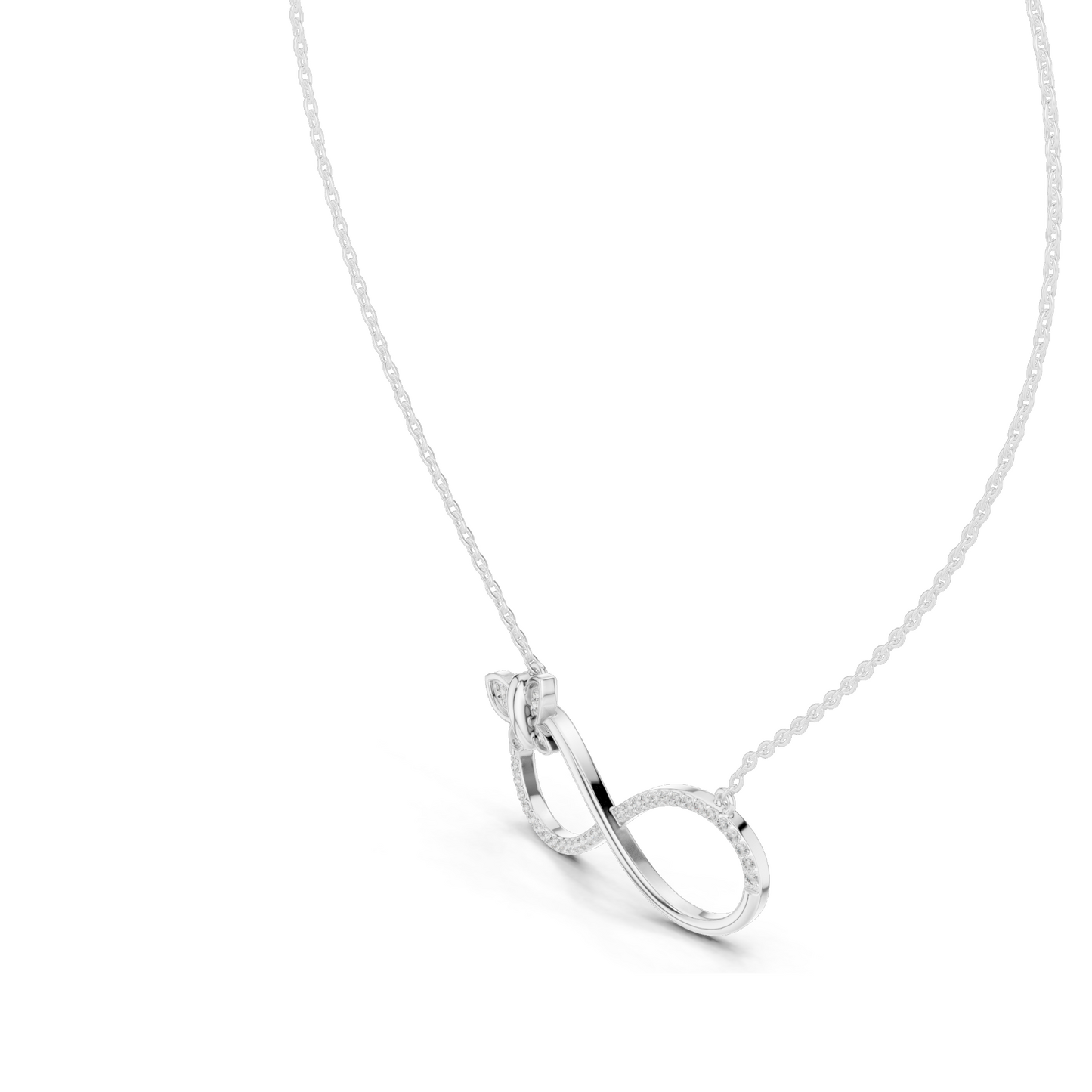 0.252 CT Lab-Created VVS-VS EF CVD Diamond Necklace | Infinity Butterfly Design | 18KT, 14KT, Rose, Yellow, White Gold