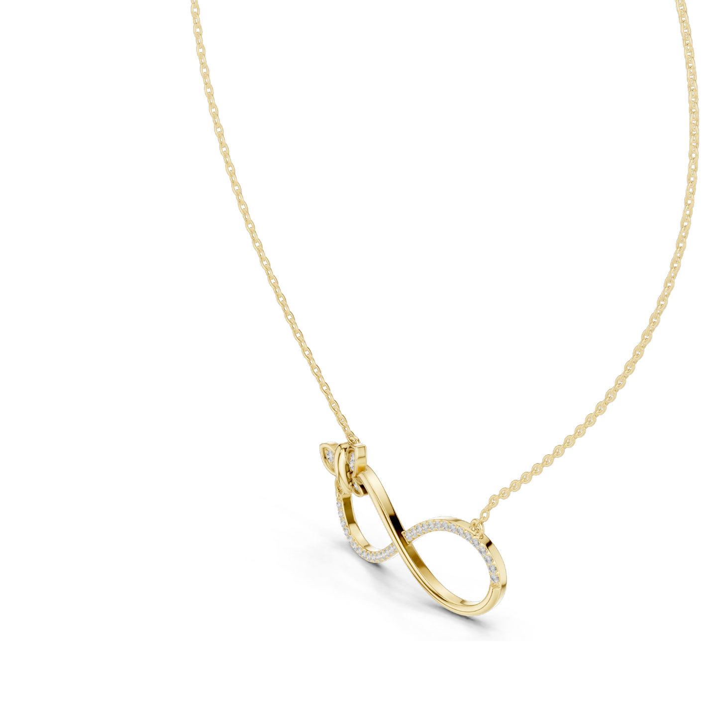 0.252 CT Lab-Created VVS-VS EF CVD Diamond Necklace | Infinity Butterfly Design | 18KT, 14KT, Rose, Yellow, White Gold