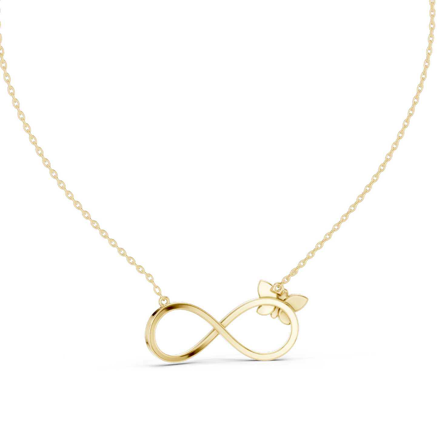 0.252 CT Lab-Created VVS-VS EF CVD Diamond Necklace | Infinity Butterfly Design | 18KT, 14KT, Rose, Yellow, White Gold