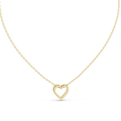 0.24 CT Lab-Created Round Diamond Heart Necklace | VVS-VS EF CVD Diamonds | 18KT & 14KT Gold | Rose, Yellow, White Gold | Dainty Fine Jewelry for Women