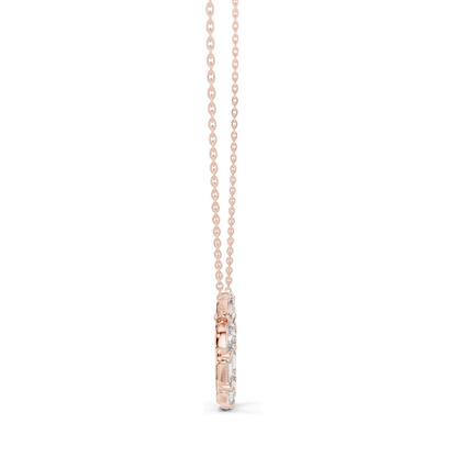 3 CT Lab-Created VVS-VS EF CVD Diamond Necklace | Round & Baguette Cut Diamonds | 18KT, 14KT, Rose, Yellow, White Gold | Luxury Fine Jewelry