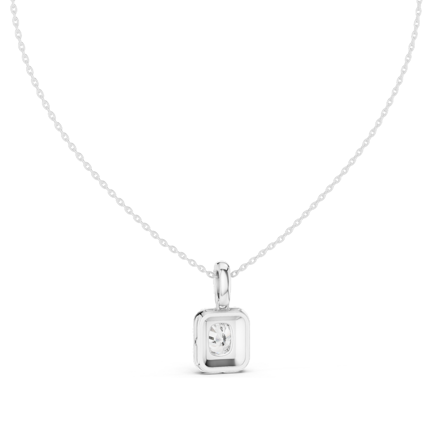 3.77 CT Lab-Created Cushion Cut VVS-VS EF Diamond Pendant Necklace | CVD Halo Design | 18KT & 14KT Gold in Rose, Yellow, White | Luxury Jewelry