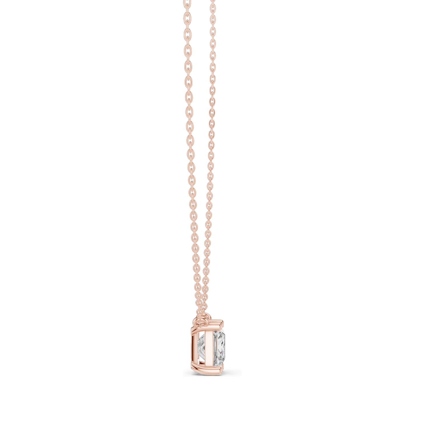 2.5 CT Princess Cut Lab-Created VVS-VS EF CVD Diamond Pendant Necklace | 18KT & 14KT Rose, Yellow, White Gold | Minimalist Luxury Fine Jewelry