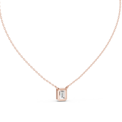 1.5 CT Lab-Created VVS-VS EF CVD Diamond Necklace | Emerald Cut Diamonds | 18KT, 14KT, Rose, Yellow, White Gold