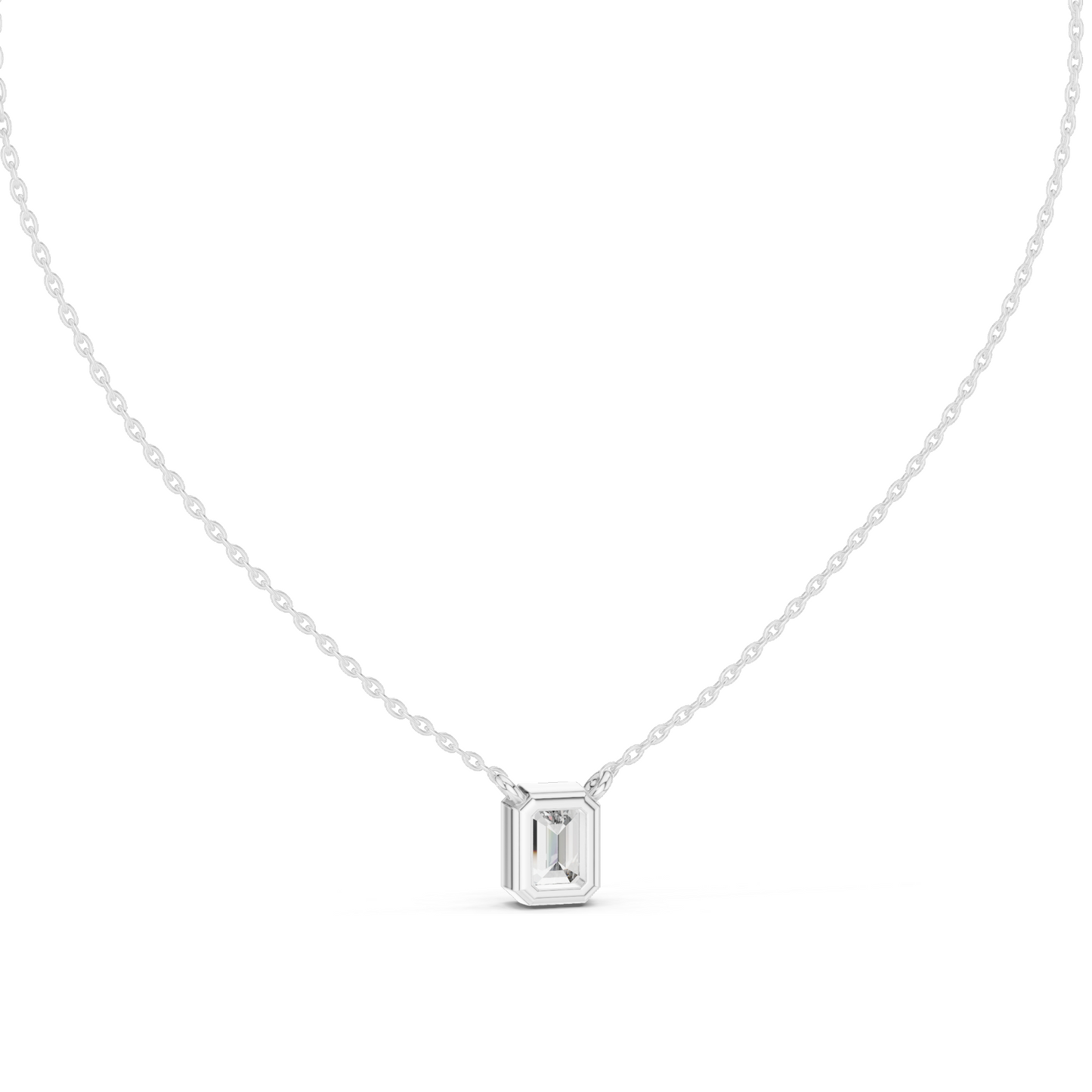 1.5 CT Lab-Created VVS-VS EF CVD Diamond Necklace | Emerald Cut Diamonds | 18KT, 14KT, Rose, Yellow, White Gold