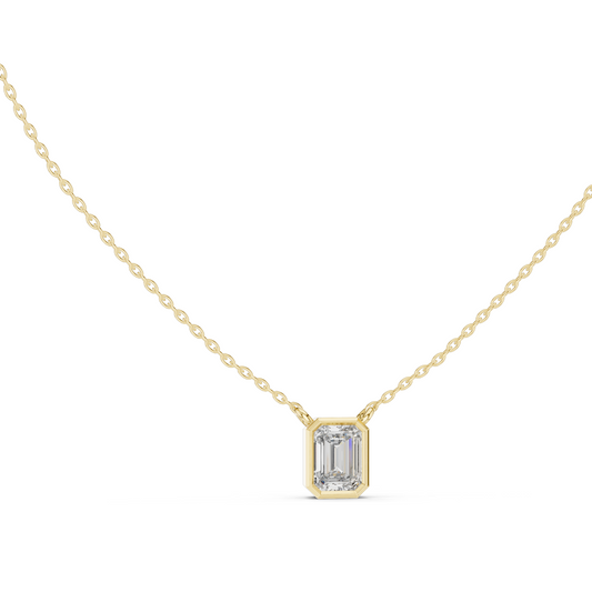 1.5 CT Lab-Created VVS-VS EF CVD Diamond Necklace | Emerald Cut Diamonds | 18KT, 14KT, Rose, Yellow, White Gold