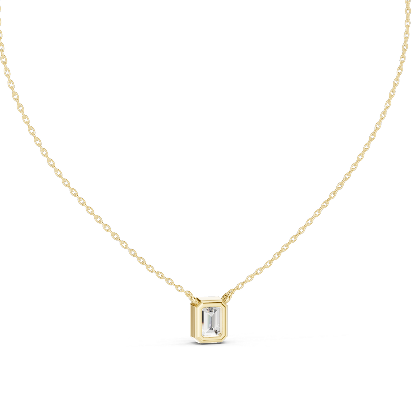 1.5 CT Lab-Created VVS-VS EF CVD Diamond Necklace | Emerald Cut Diamonds | 18KT, 14KT, Rose, Yellow, White Gold