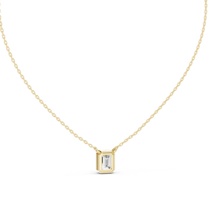 1.5 CT Lab-Created VVS-VS EF CVD Diamond Necklace | Emerald Cut Diamonds | 18KT, 14KT, Rose, Yellow, White Gold