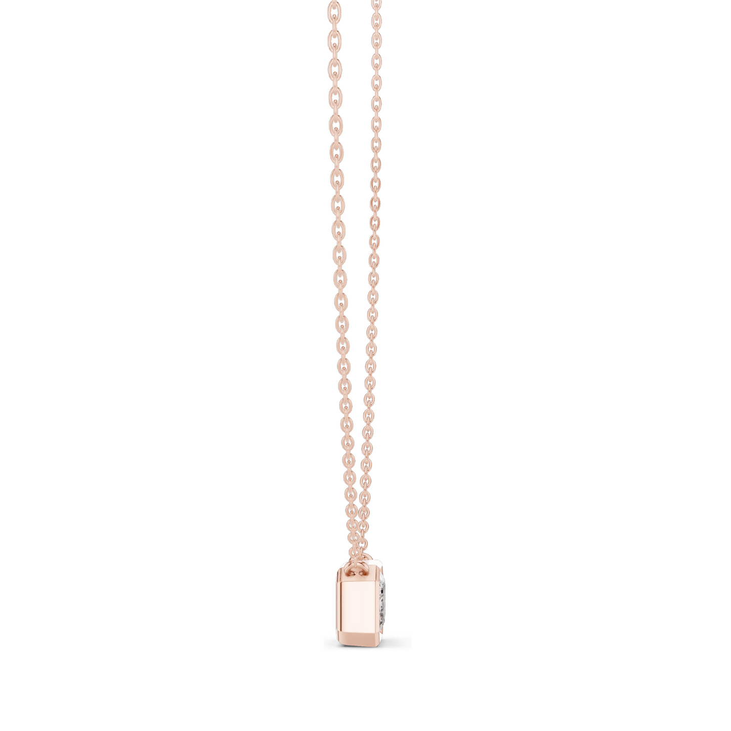 2.5 CT Lab-Grown VVS-VS EF CVD Emerald Cut Diamond Necklace | 18KT & 14KT Rose, Yellow, White Gold | Bezel Set Fine Jewelry for Women