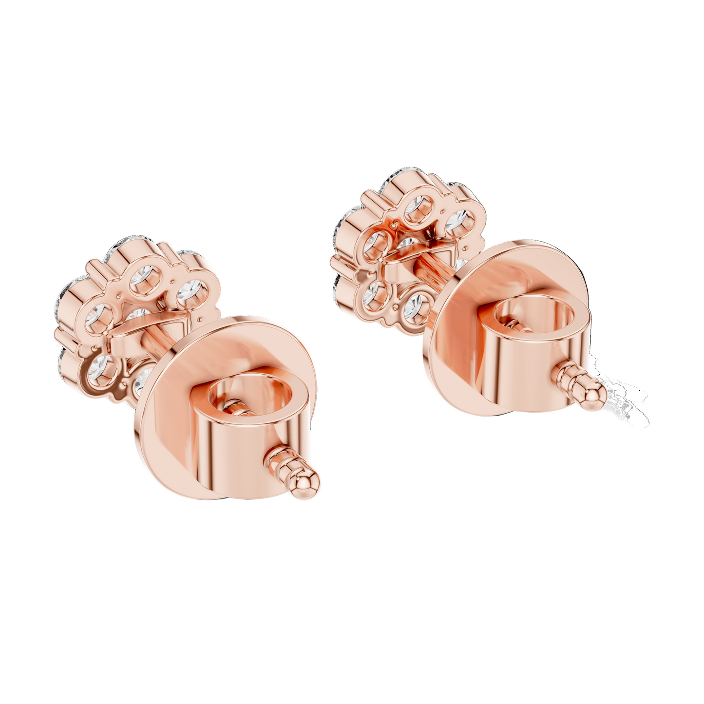0.42 CT Lab-Grown Diamond Earrings | VVS-VS EF CVD Diamond | 18KT, 14KT, 10KT Gold & 925 Silver | Moissanite, Rose, Yellow, White Gold Options