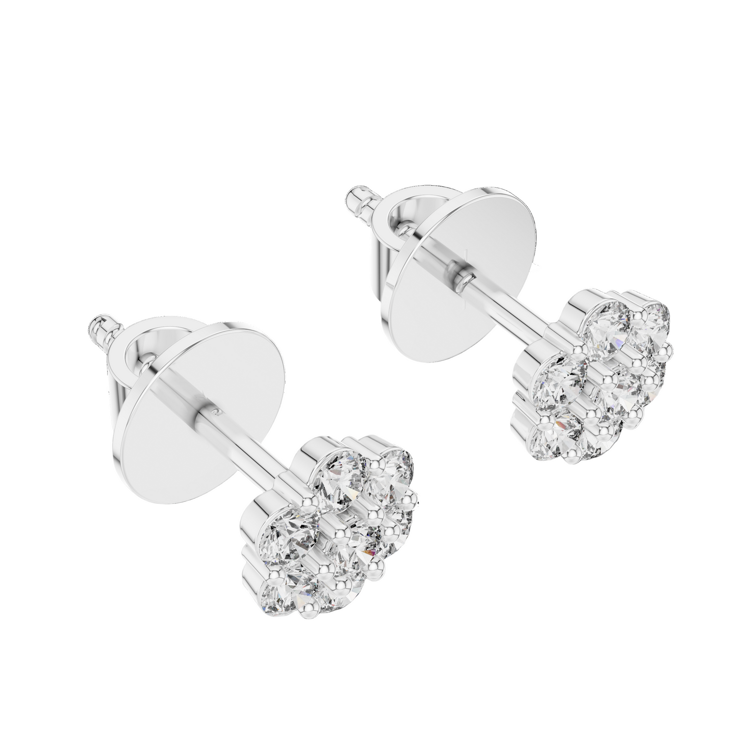 0.42 CT Lab-Grown Diamond Earrings | VVS-VS EF CVD Diamond | 18KT, 14KT, 10KT Gold & 925 Silver | Moissanite, Rose, Yellow, White Gold Options