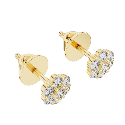 0.42 CT Lab-Grown Diamond Earrings | VVS-VS EF CVD Diamond | 18KT, 14KT, 10KT Gold & 925 Silver | Moissanite, Rose, Yellow, White Gold Options