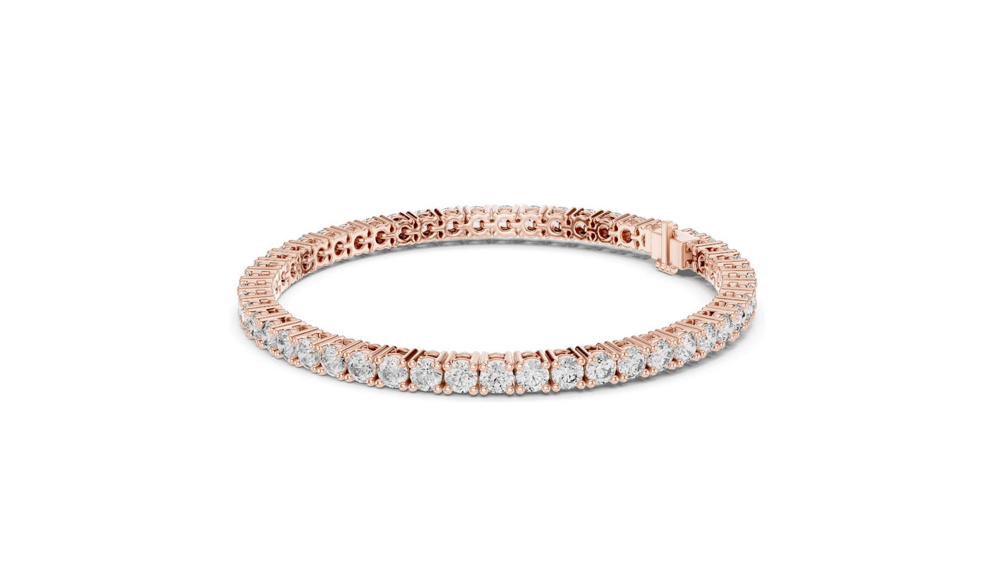 6.37 CT Lab Diamond Tennis Bracelet | Round Brilliant Cut | 10KT, 14KT, 18KT Gold & 925 Silver | Rose, Yellow, White Gold Options | Luxury Fine Jewelry