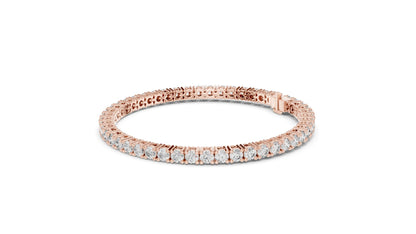 6.37 CT Lab Diamond Tennis Bracelet | Round Brilliant Cut | 10KT, 14KT, 18KT Gold & 925 Silver | Rose, Yellow, White Gold Options | Luxury Fine Jewelry