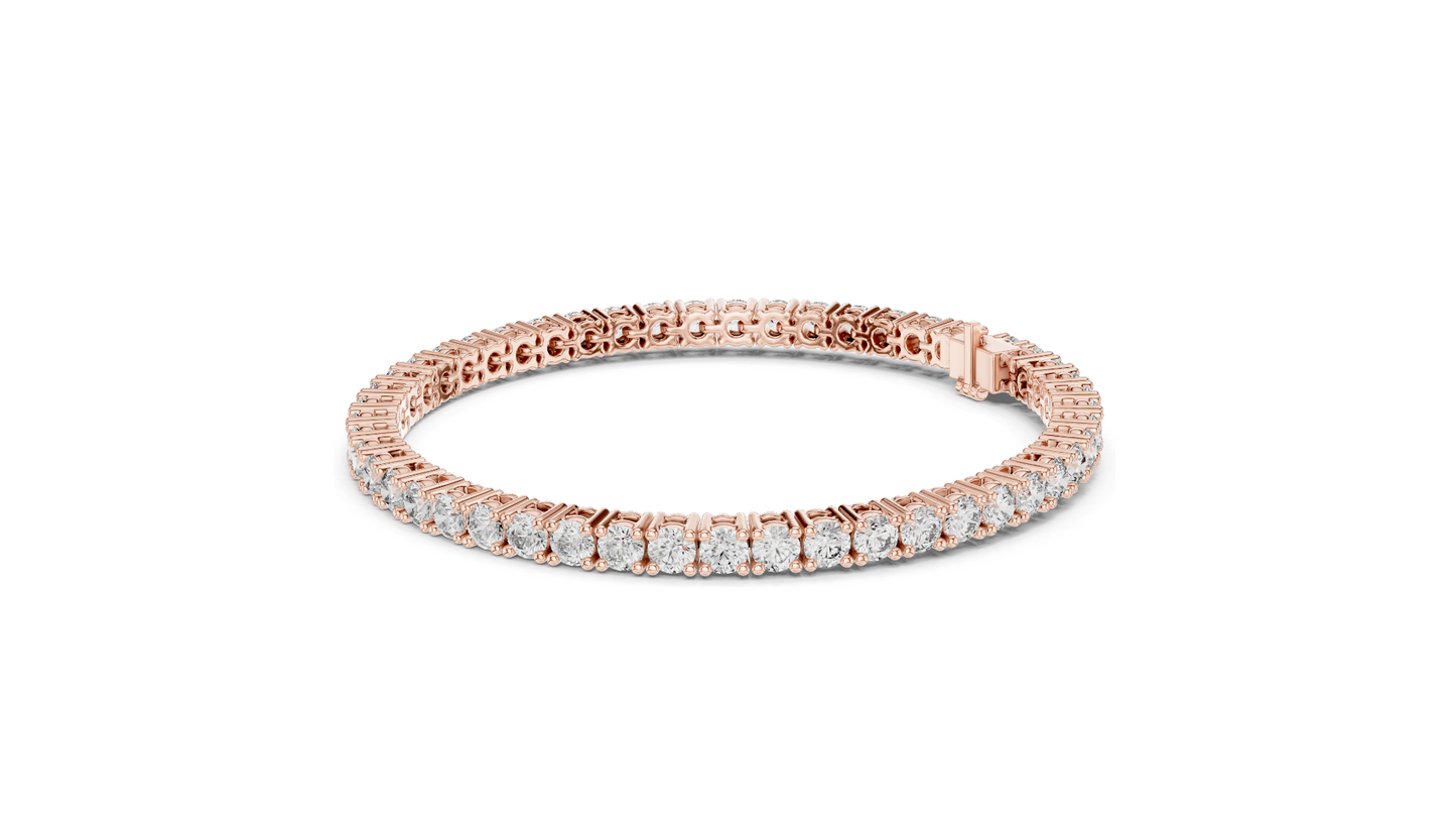 7.04 CT Lab VVS-VS EF CVD Diamond Tennis Bracelet 💎 | Round Brilliant Cut 💍 | 18KT, 14KT, 10KT Gold & 925 Silver 🛠️ | Rose, Yellow, White Gold Options 🌟