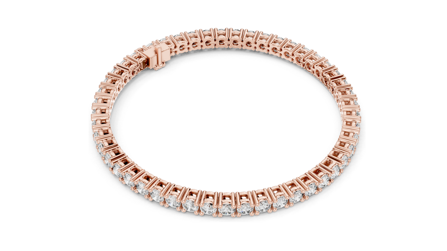 7.04 CT Lab VVS-VS EF CVD Diamond Tennis Bracelet 💎 | Round Brilliant Cut 💍 | 18KT, 14KT, 10KT Gold & 925 Silver 🛠️ | Rose, Yellow, White Gold Options 🌟