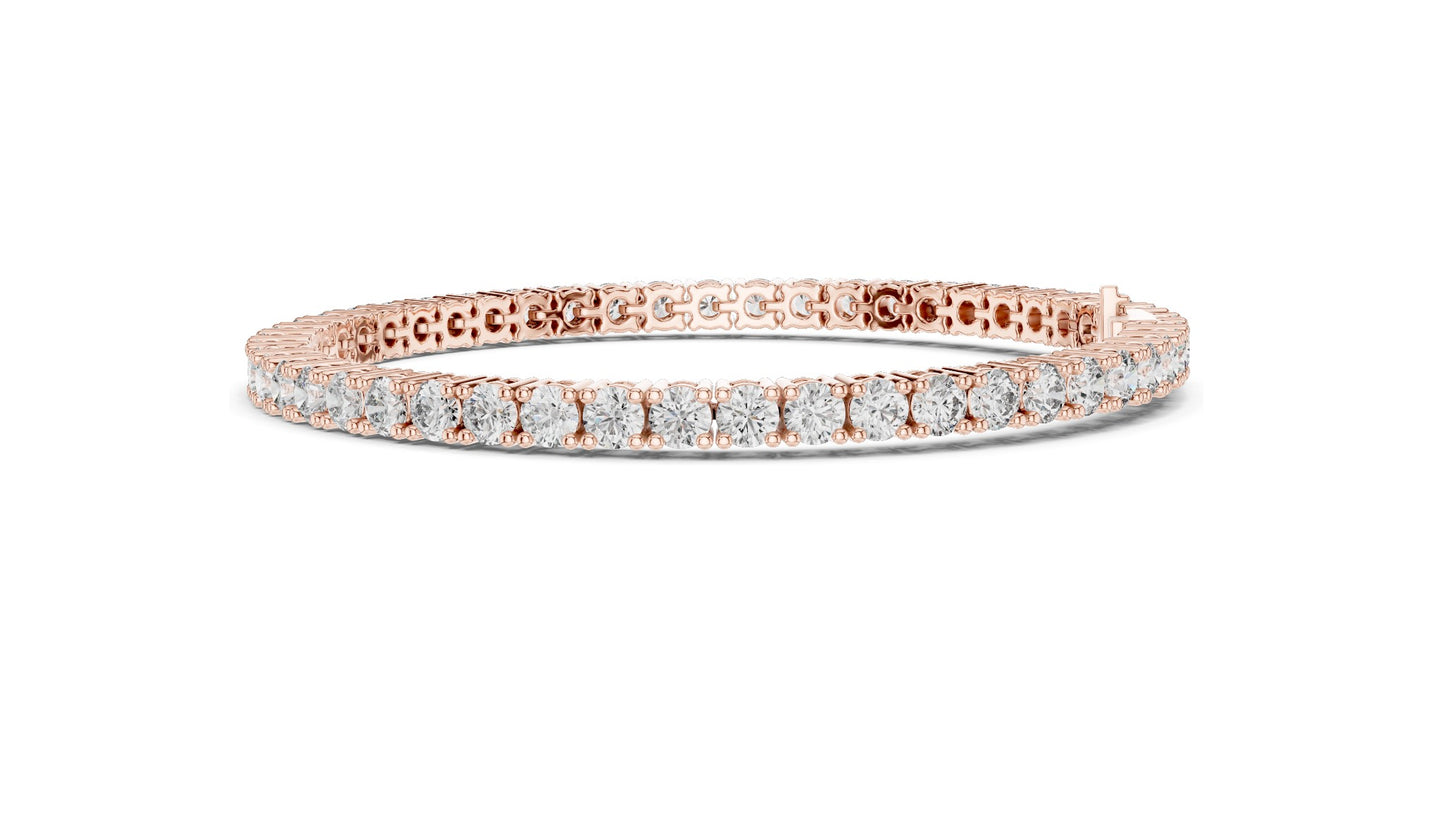 6.37 CT Lab Diamond Tennis Bracelet | Round Brilliant Cut | 10KT, 14KT, 18KT Gold & 925 Silver | Rose, Yellow, White Gold Options | Luxury Fine Jewelry