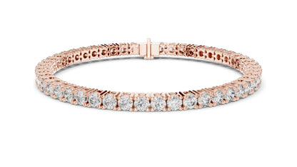 6.37 CT Lab Diamond Tennis Bracelet | Round Brilliant Cut | 10KT, 14KT, 18KT Gold & 925 Silver | Rose, Yellow, White Gold Options | Luxury Fine Jewelry