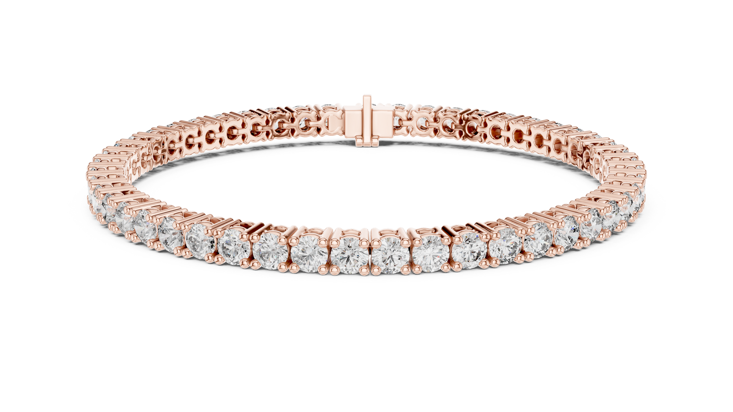 6.37 CT Lab Diamond Tennis Bracelet | Round Brilliant Cut | 10KT, 14KT, 18KT Gold & 925 Silver | Rose, Yellow, White Gold Options | Luxury Fine Jewelry