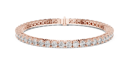 6.37 CT Lab Diamond Tennis Bracelet | Round Brilliant Cut | 10KT, 14KT, 18KT Gold & 925 Silver | Rose, Yellow, White Gold Options | Luxury Fine Jewelry
