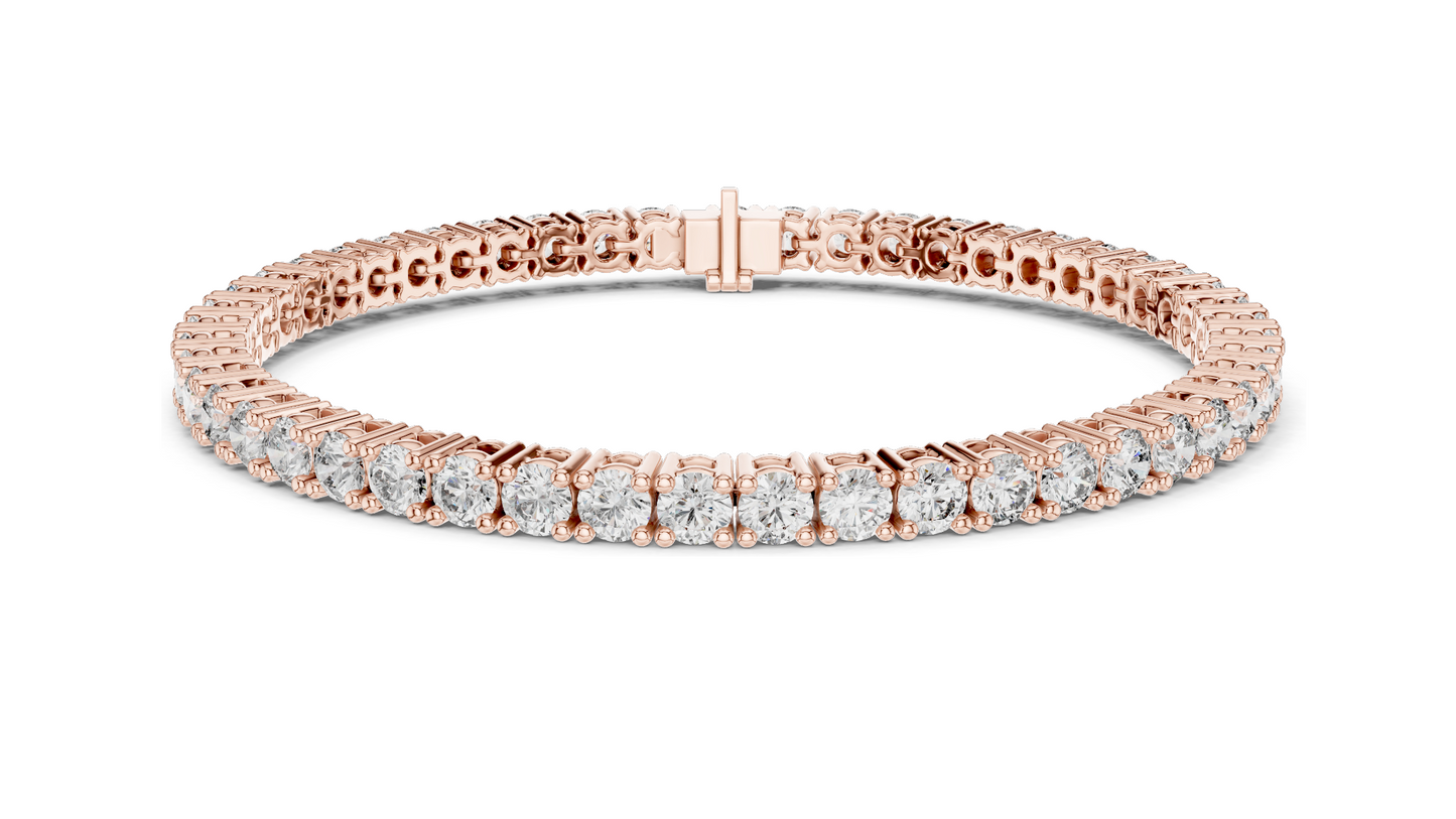 7.04 CT Lab VVS-VS EF CVD Diamond Tennis Bracelet 💎 | Round Brilliant Cut 💍 | 18KT, 14KT, 10KT Gold & 925 Silver 🛠️ | Rose, Yellow, White Gold Options 🌟
