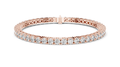 7.04 CT Lab VVS-VS EF CVD Diamond Tennis Bracelet 💎 | Round Brilliant Cut 💍 | 18KT, 14KT, 10KT Gold & 925 Silver 🛠️ | Rose, Yellow, White Gold Options 🌟