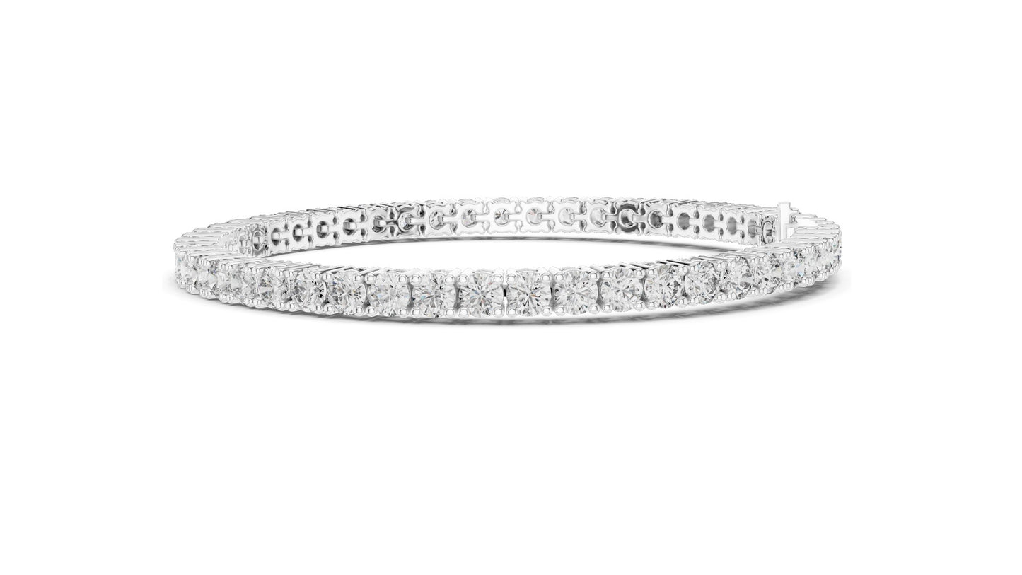 6.37 CT Lab Diamond Tennis Bracelet | Round Brilliant Cut | 10KT, 14KT, 18KT Gold & 925 Silver | Rose, Yellow, White Gold Options | Luxury Fine Jewelry