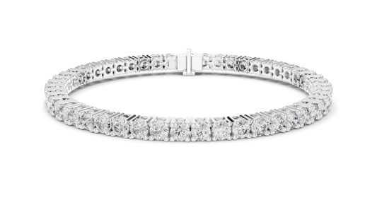 6.37 CT Lab Diamond Tennis Bracelet | Round Brilliant Cut | 10KT, 14KT, 18KT Gold & 925 Silver | Rose, Yellow, White Gold Options | Luxury Fine Jewelry