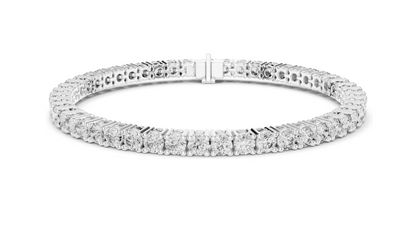 7.04 CT Lab VVS-VS EF CVD Diamond Tennis Bracelet 💎 | Round Brilliant Cut 💍 | 18KT, 14KT, 10KT Gold & 925 Silver 🛠️ | Rose, Yellow, White Gold Options 🌟