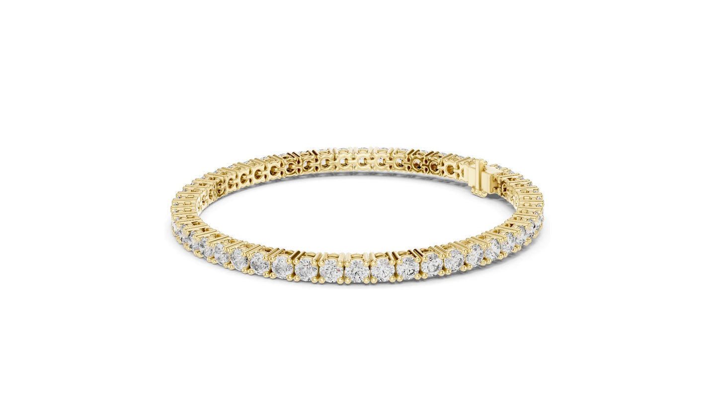 6.37 CT Lab Diamond Tennis Bracelet | Round Brilliant Cut | 10KT, 14KT, 18KT Gold & 925 Silver | Rose, Yellow, White Gold Options | Luxury Fine Jewelry