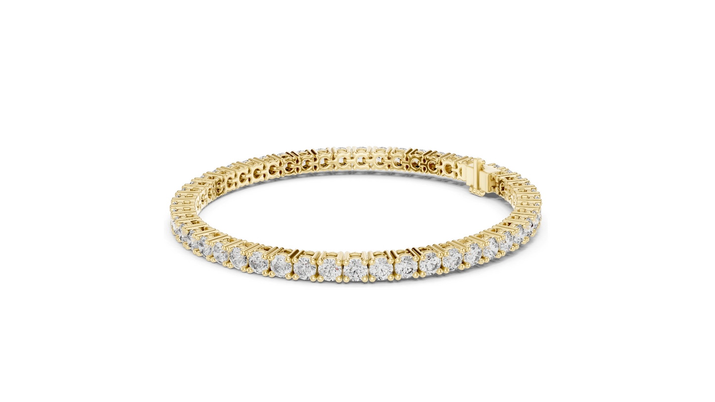 7.04 CT Lab VVS-VS EF CVD Diamond Tennis Bracelet 💎 | Round Brilliant Cut 💍 | 18KT, 14KT, 10KT Gold & 925 Silver 🛠️ | Rose, Yellow, White Gold Options 🌟